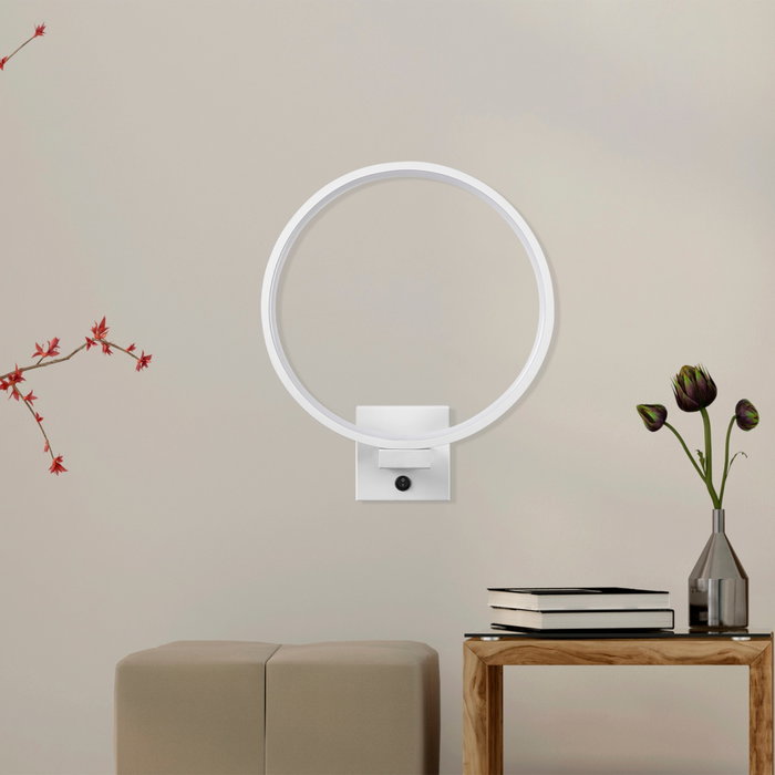 Opviq Halka - 13310 Lámpara de pared blanca con LED integrado